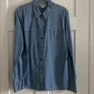 Lucky Brand Straight Chambray Button Down Shirt